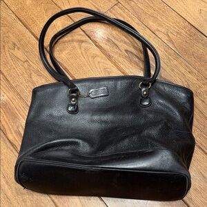 Coach Black Leather Tote Bag